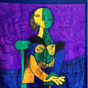 Fabulous Oversized Vintage Picasso Scarf ~ 34" square